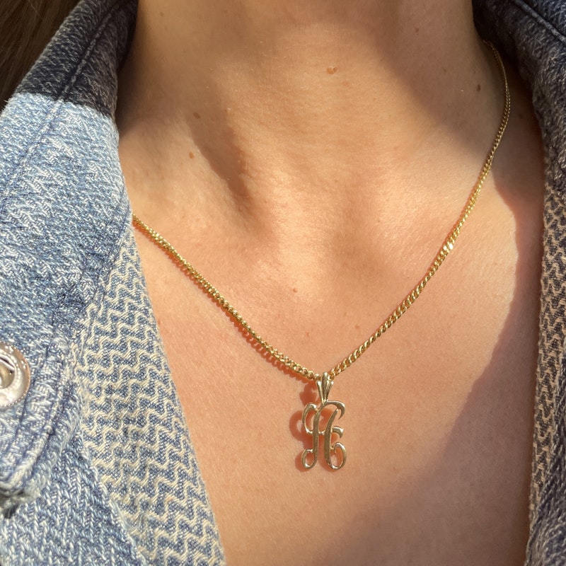 Vintage 14k Yellow Gold Monogram "A" Charm