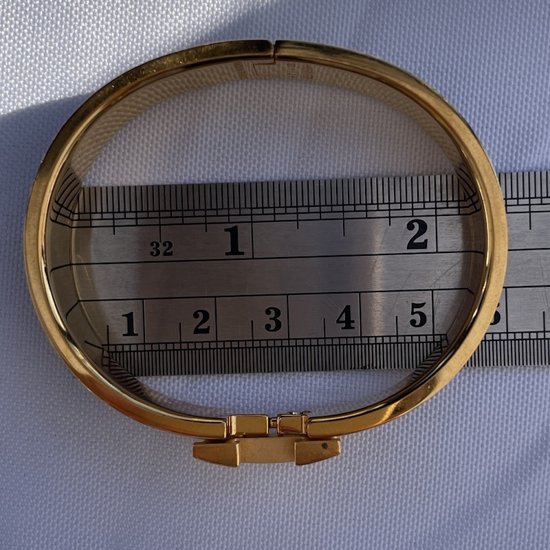 Hermès Clic H Narrow Bracelet, Black and Gold