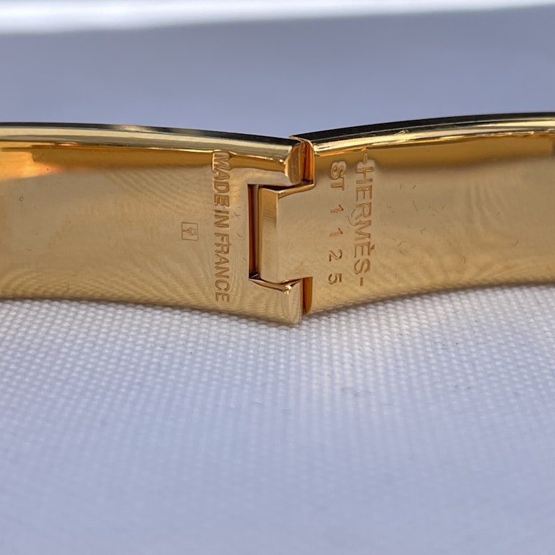 Hermès Clic H Narrow Bracelet, Black and Gold