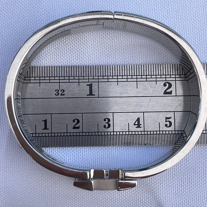 Hermès Clic H Narrow Bracelet, Taupe and Silver