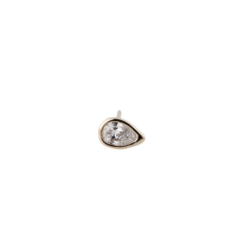 Jacquie Aiche 14k Yellow Gold Teardrop Diamond Bezel Stud