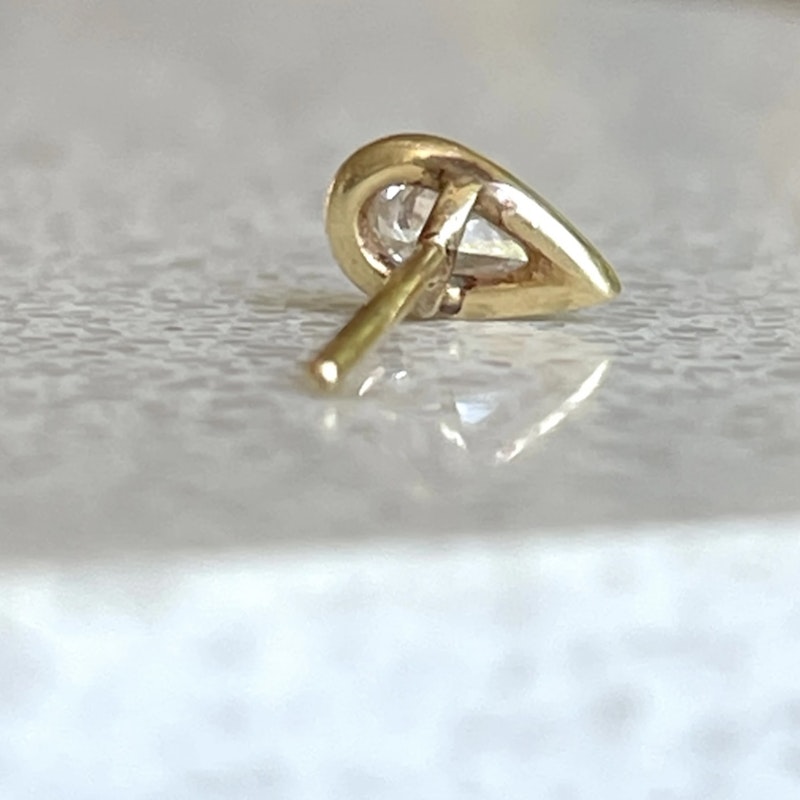 Jacquie Aiche 14k Yellow Gold Teardrop Diamond Bezel Stud
