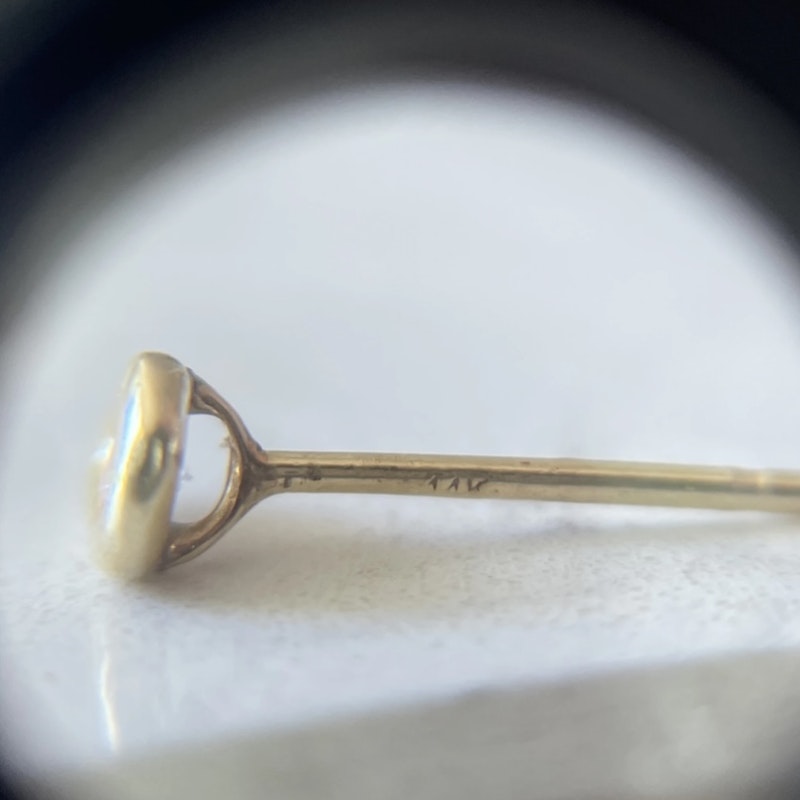 Jacquie Aiche 14k Yellow Gold Teardrop Diamond Bezel Stud