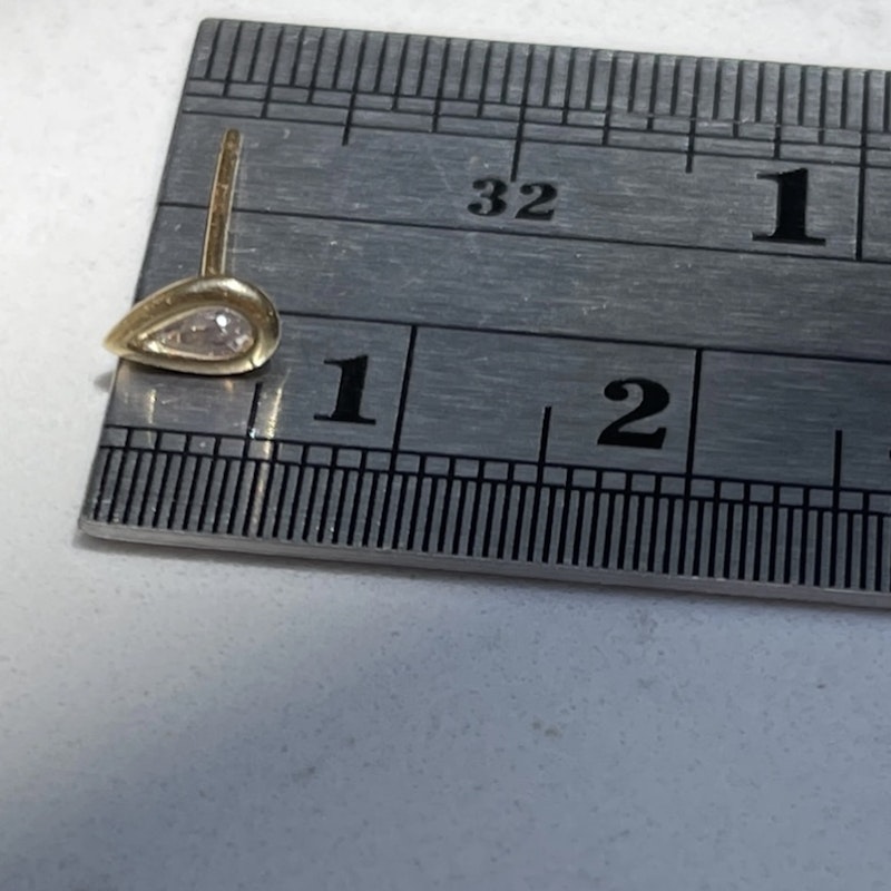 Jacquie Aiche 14k Yellow Gold Teardrop Diamond Bezel Stud
