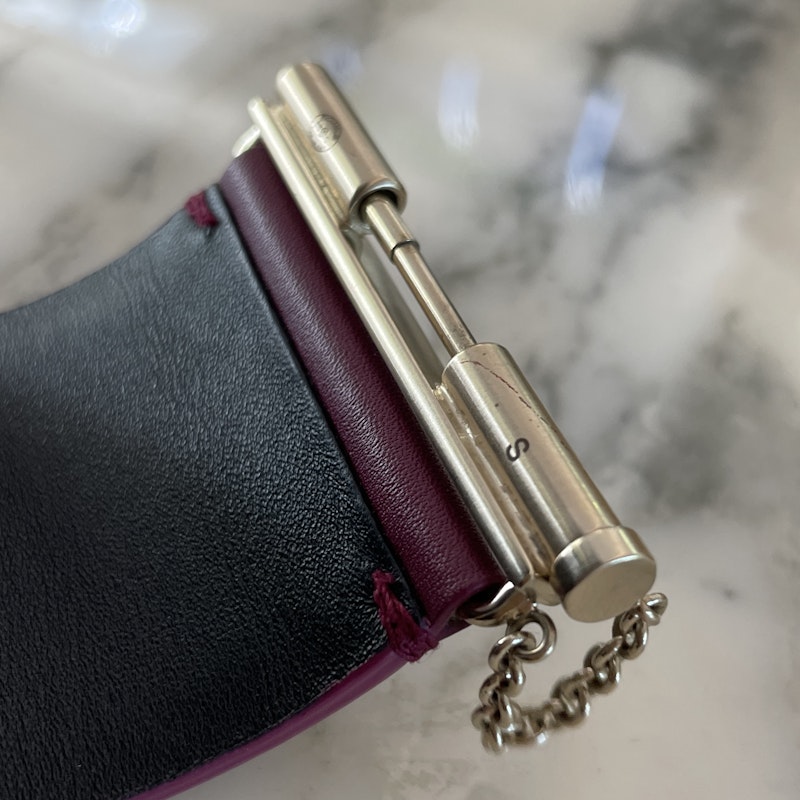 Chanel Calfskin CC Wide Cuff Dark Mauve, Size S