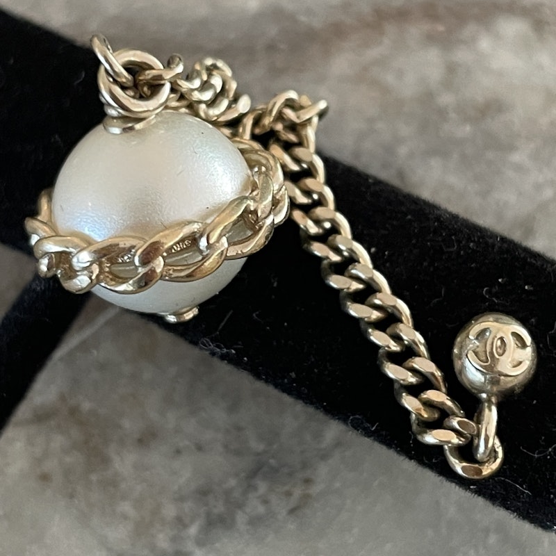 Chanel Pearl and Curb Chain Drop Earrings