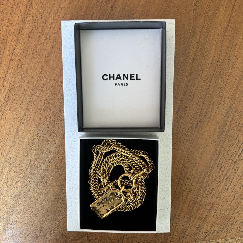 Chanel Vintage 31 Rue Cambon Tag Pendant Necklace