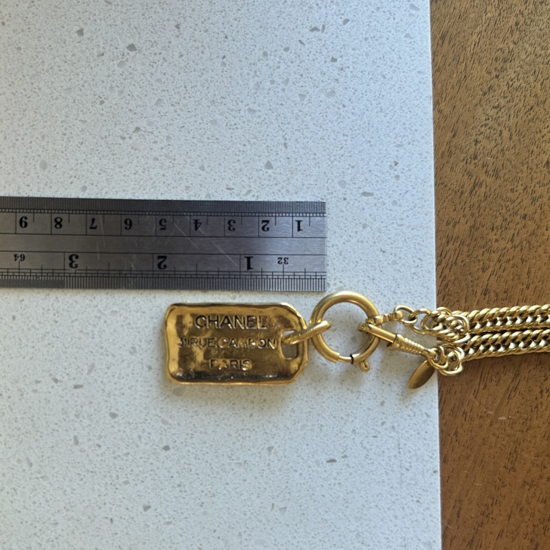 Chanel Vintage 31 Rue Cambon Tag Pendant Necklace