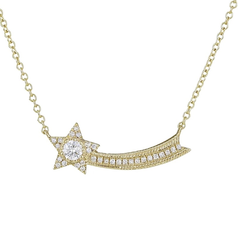 14k Yellow Gold Shooting Star Necklace