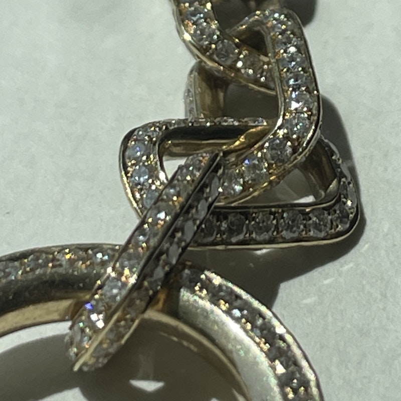 14k Yellow Gold Diamond Toggle Chain Link Bracelet