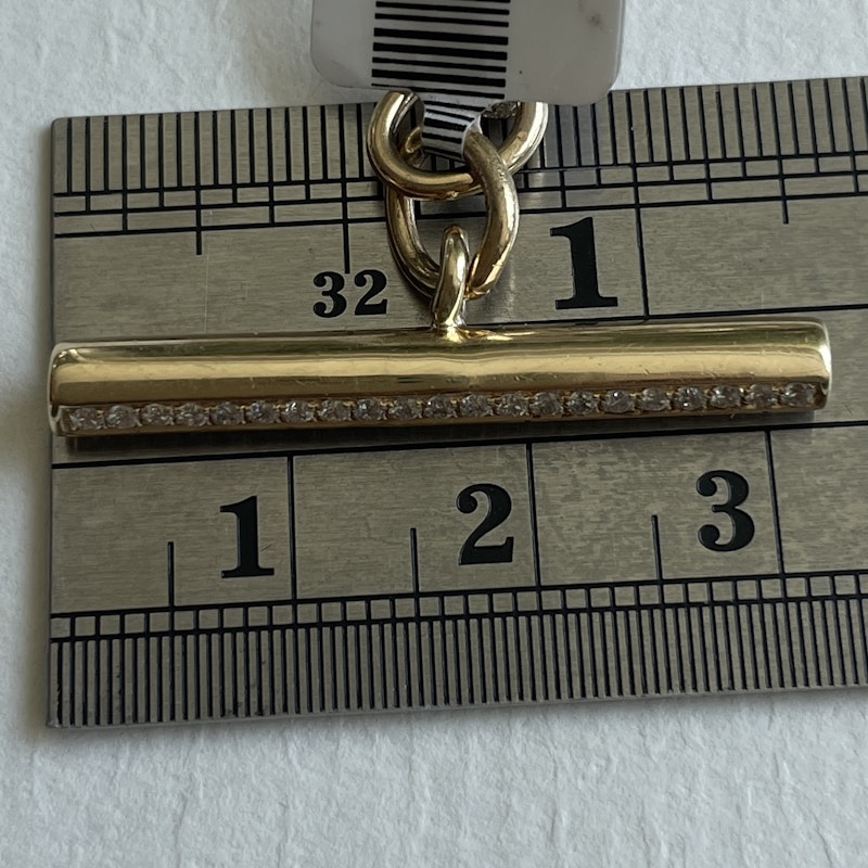 14k Yellow Gold Diamond Toggle Chain Link Bracelet
