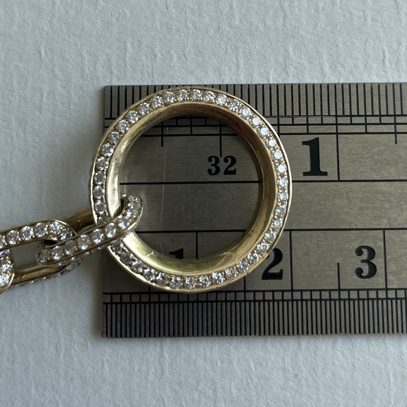 14k Yellow Gold Diamond Toggle Chain Link Bracelet