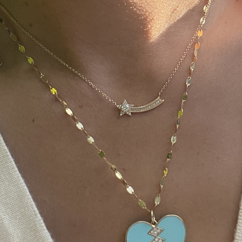 14k Yellow Gold Shooting Star Necklace