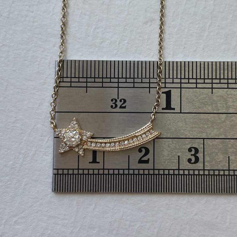 14k Yellow Gold Shooting Star Necklace