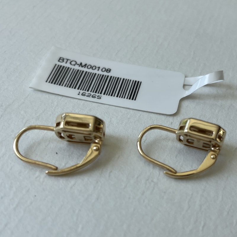 14k Yellow Gold Illusion Set Mosaic Diamond Dangle Earrings