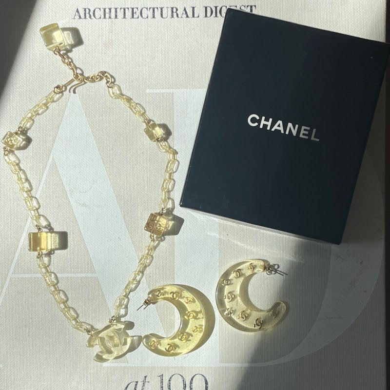 Chanel Ice Cube Collection Necklace and Earring Set