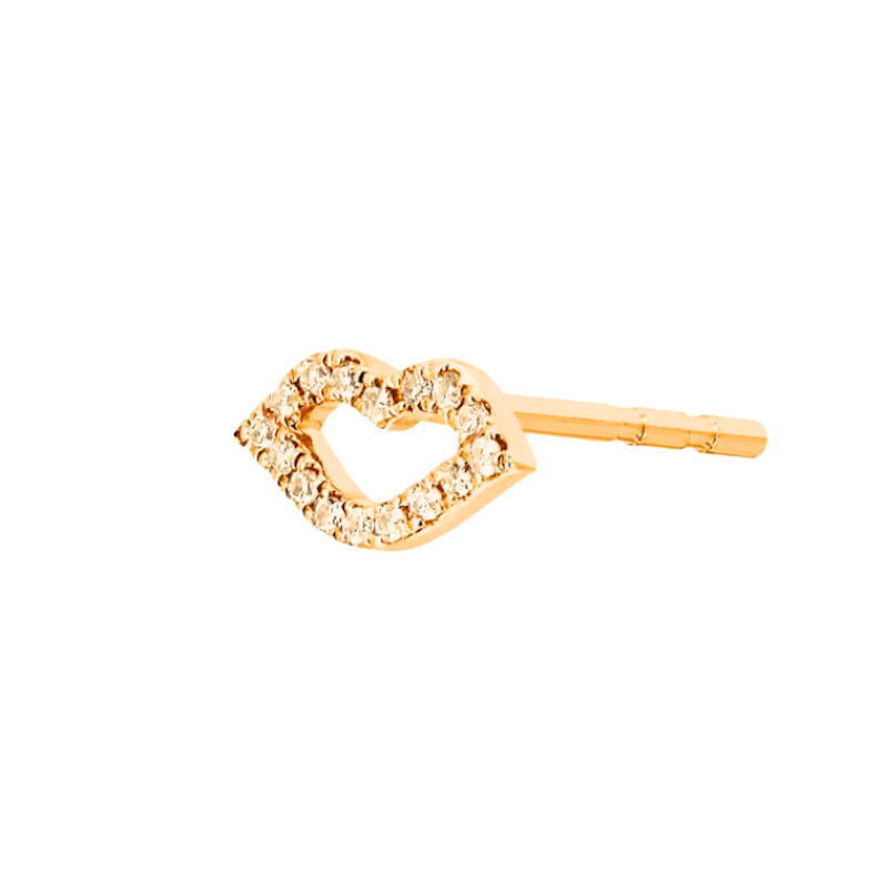 EF Collection 14k Rose Gold Diamond Kiss Stud, Single