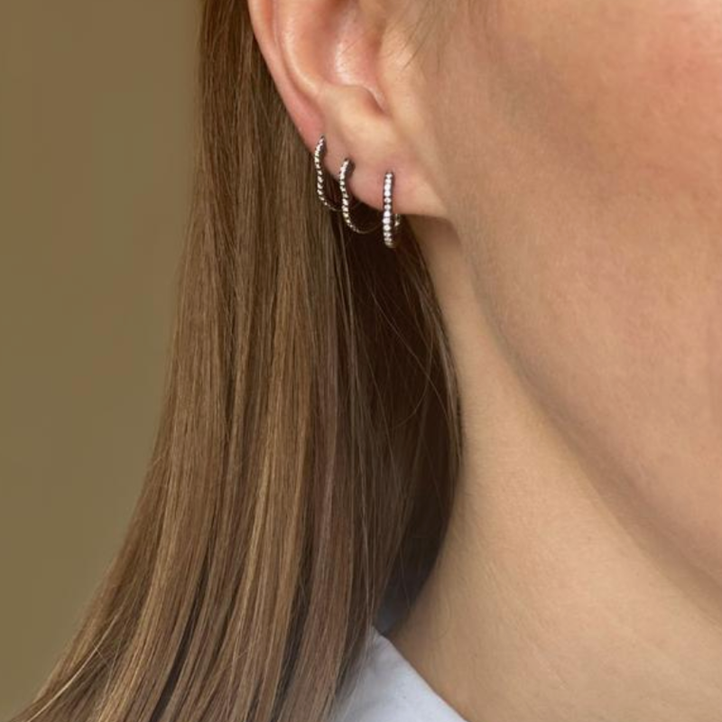 Almasika Berceau 18k Gold Pavé Diamond Huggie Earrings