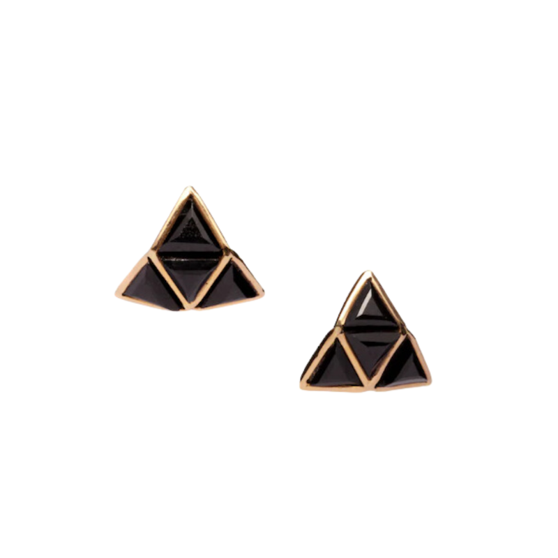 Nak Armstrong 18k Rose Gold Triangle Mosaic Studs