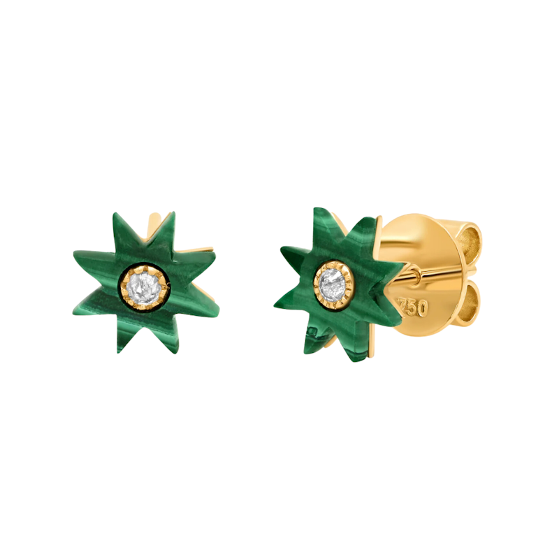 Colette Hardstone Studs Malachite