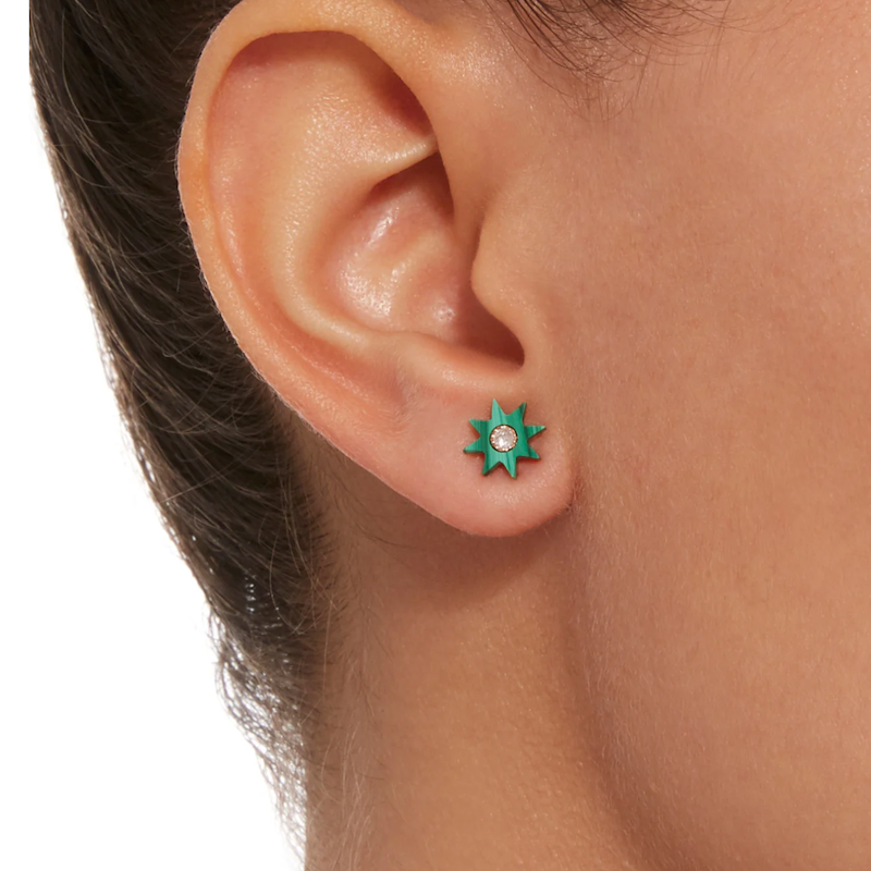 Colette Hardstone Studs Malachite