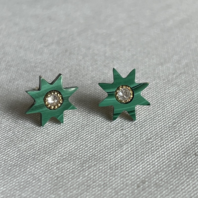Colette Hardstone Studs Malachite