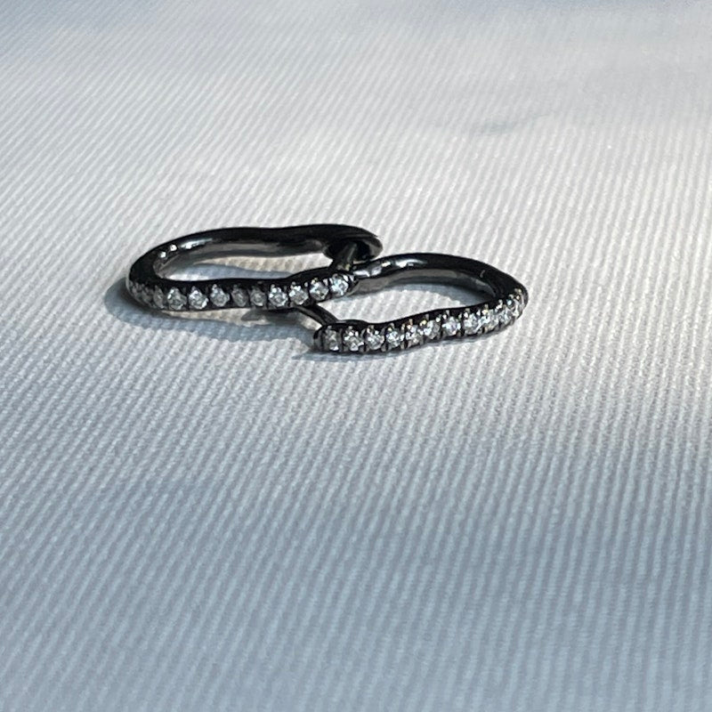 Almasika Berceau 18k Gold Pavé Diamond Huggie Earrings