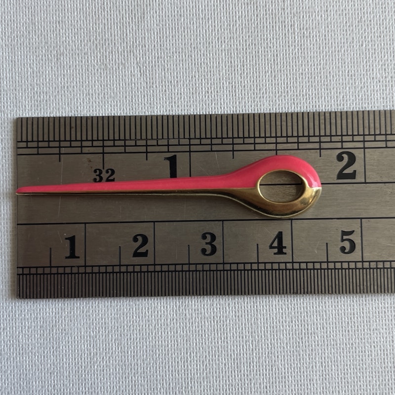 Melissa Kaye Lola Neon Pink 18k Yellow Gold Needle Pendant