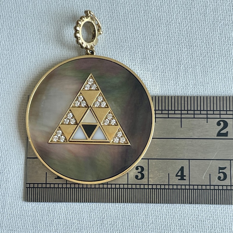 Harwell Godfrey Mother of Pearl Stone Inlay Triangle Medallion