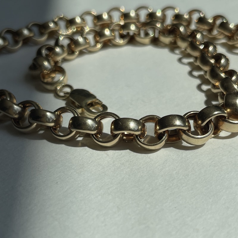 Sig Ward 14k Yellow Gold 8.5mm Rolo Link Chain Necklace