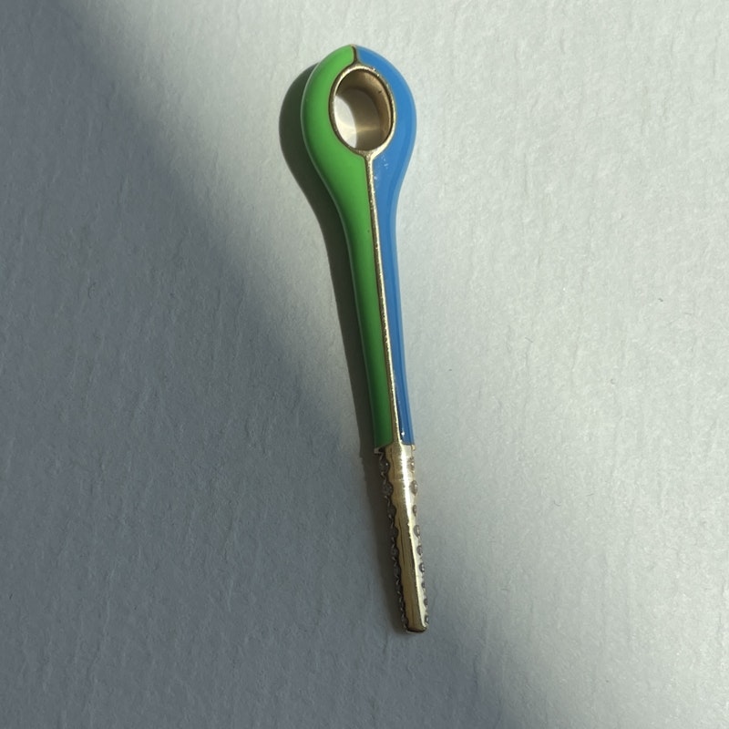 Melissa Kaye Lola Green/Blue Diamond Tip Needle Pendant