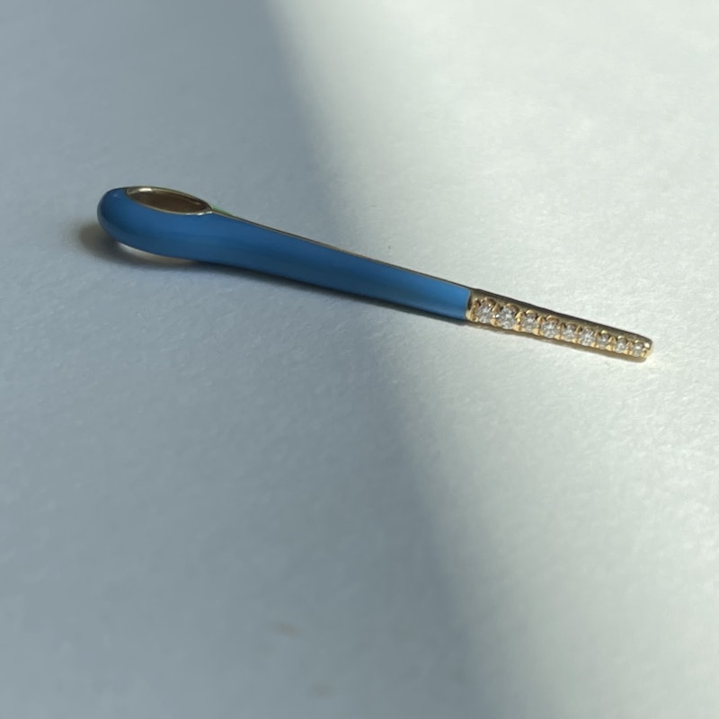 Melissa Kaye Lola Green/Blue Diamond Tip Needle Pendant