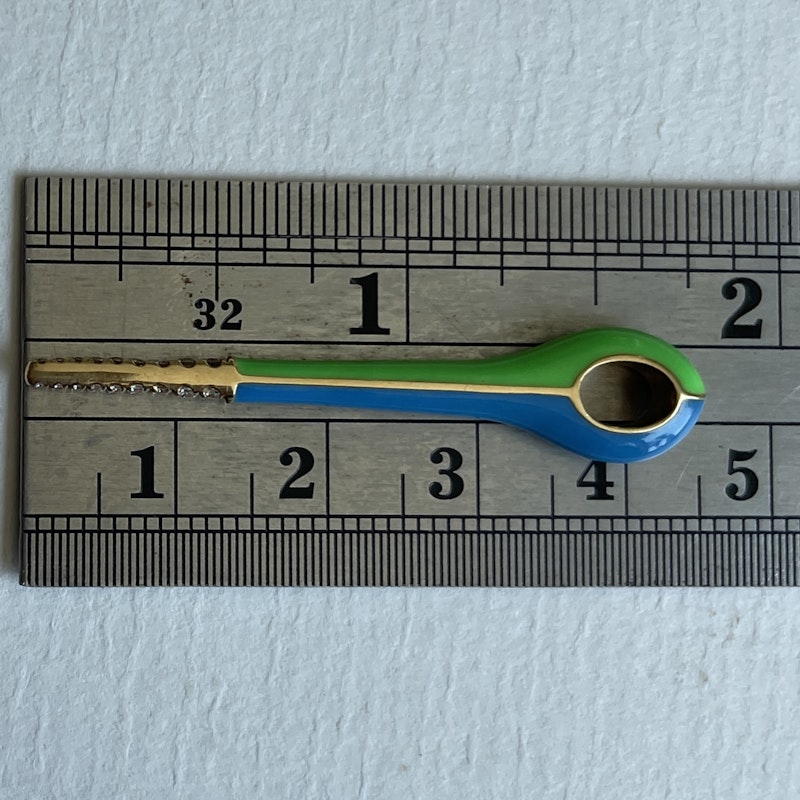 Melissa Kaye Lola Green/Blue Diamond Tip Needle Pendant