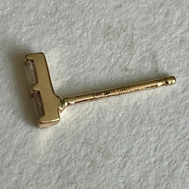 Dana Rebecca 14k Yellow Gold Sadie Pearl Double Baguette Stud, Single