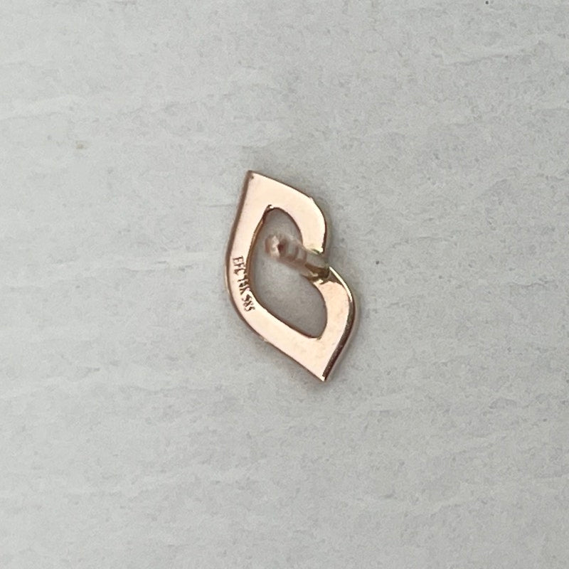 EF Collection 14k Rose Gold Diamond Kiss Stud, Single