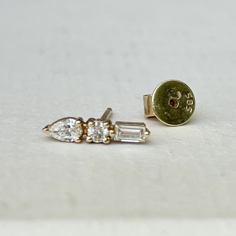 Dana Rebecca 14k Yellow Gold Alexa Jordyn Diamond Stud, Single