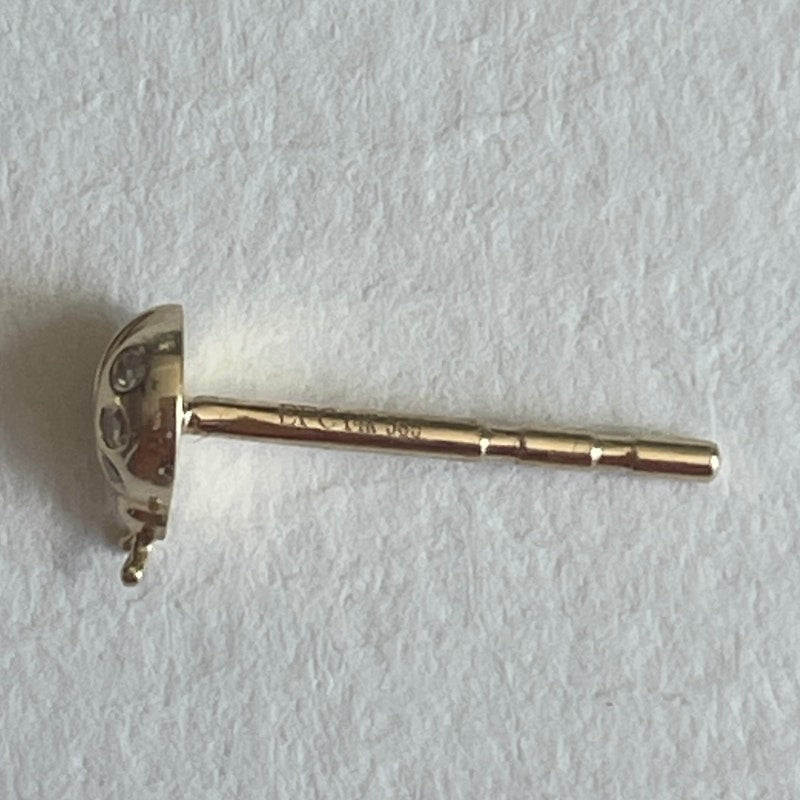 EF Collection 14k Yellow Gold Diamond Baby Lucky Ladybug Stud Earring