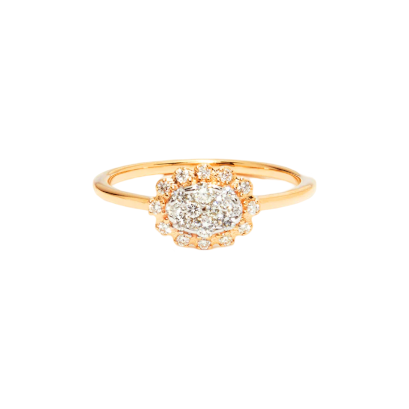 Scosha East Meets West Pavé Oval Ring, sz 5