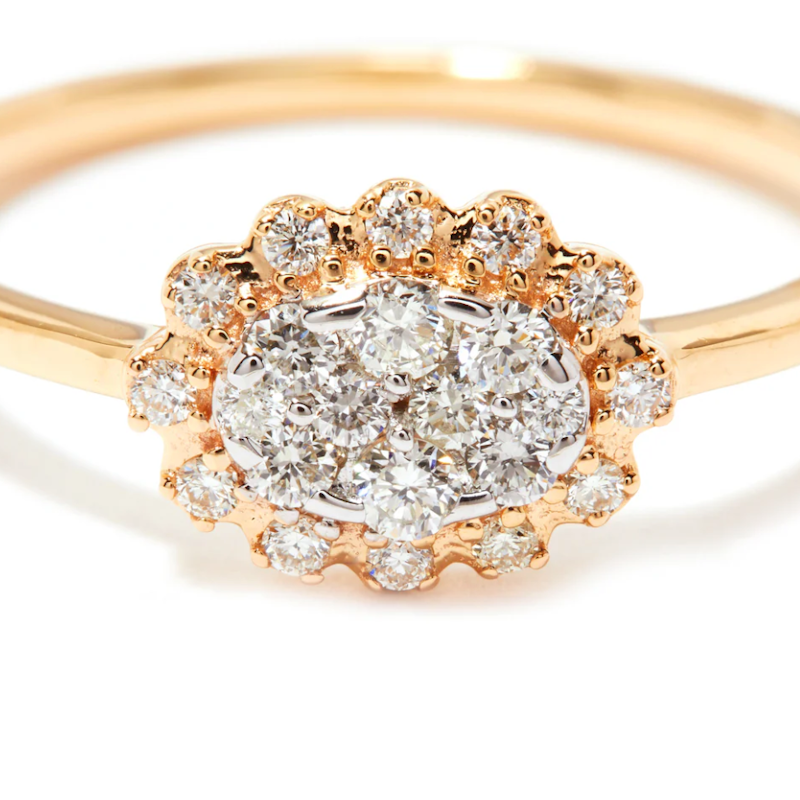 Scosha East Meets West Pavé Oval Ring, sz 5