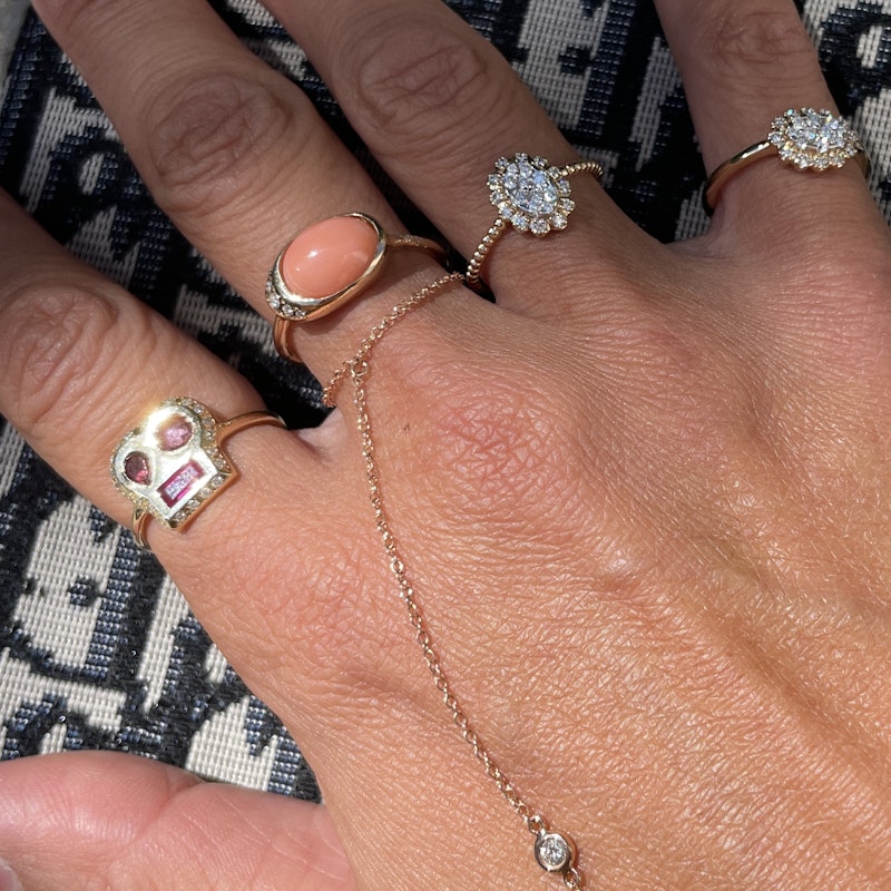 Scosha East Meets West Pavé Oval Ring, sz 5