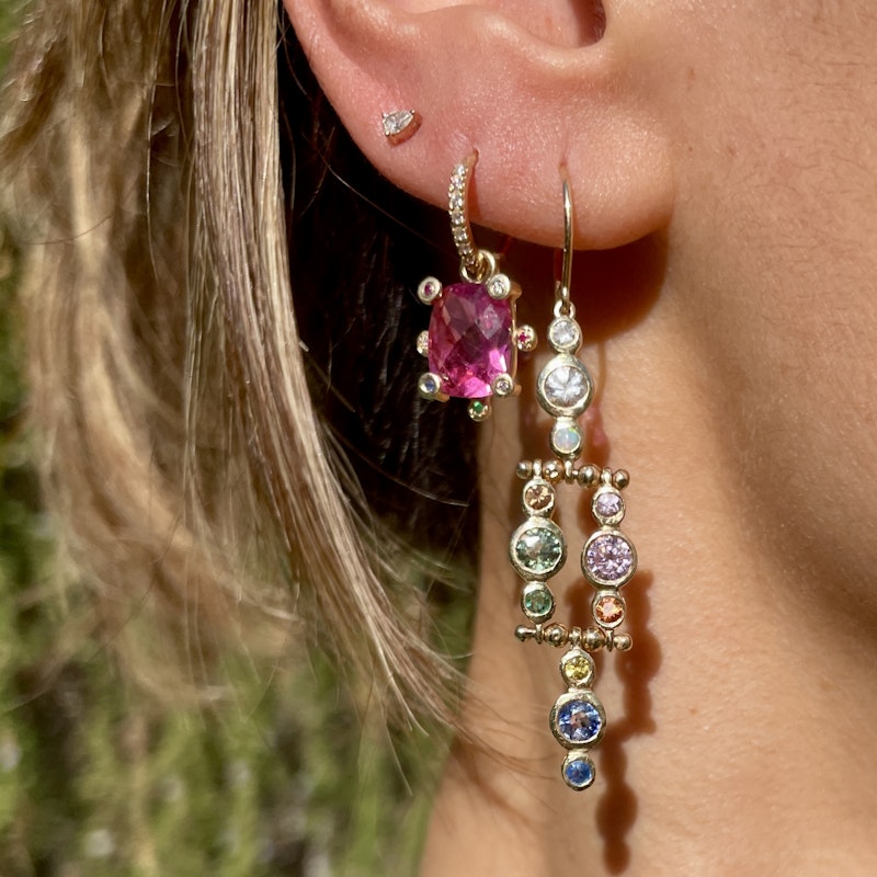 Scosha Vintage Chandelier Mixed Sapphire Earrings