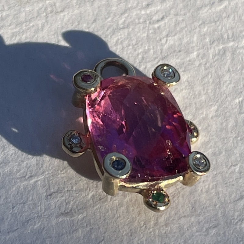 Scosha Vintage 14k Yellow Gold Rubellite Genie Charm