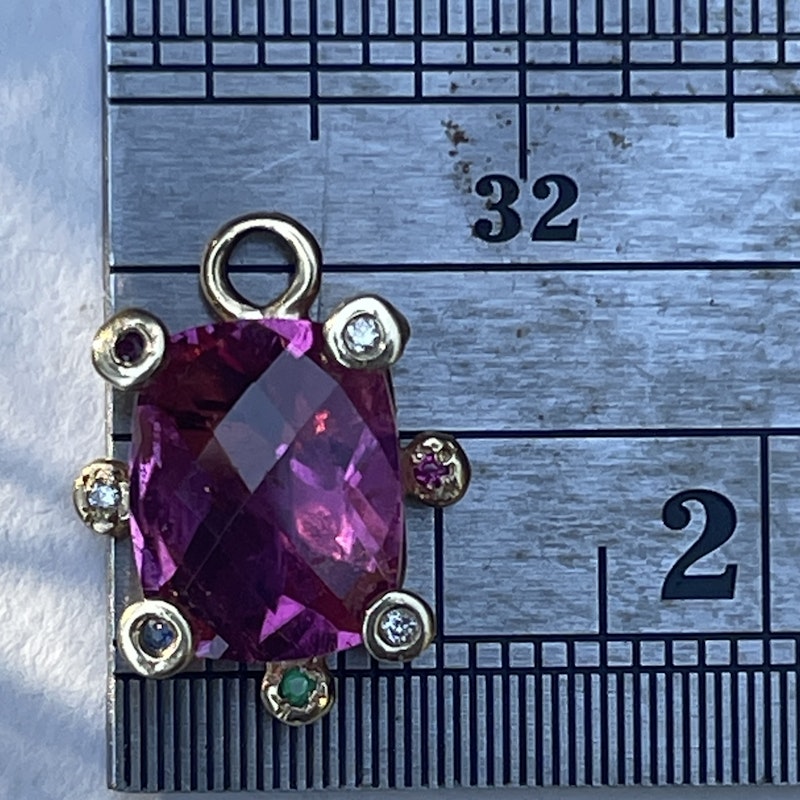 Scosha Vintage 14k Yellow Gold Rubellite Genie Charm