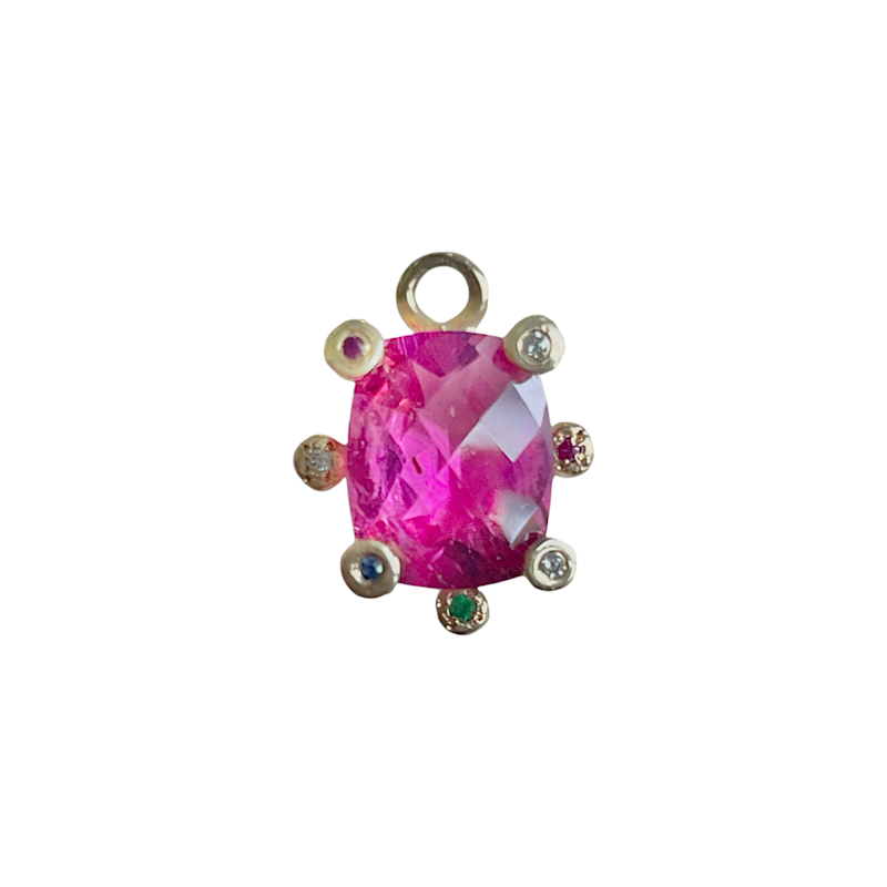 Scosha Vintage 14k Yellow Gold Rubellite Genie Charm
