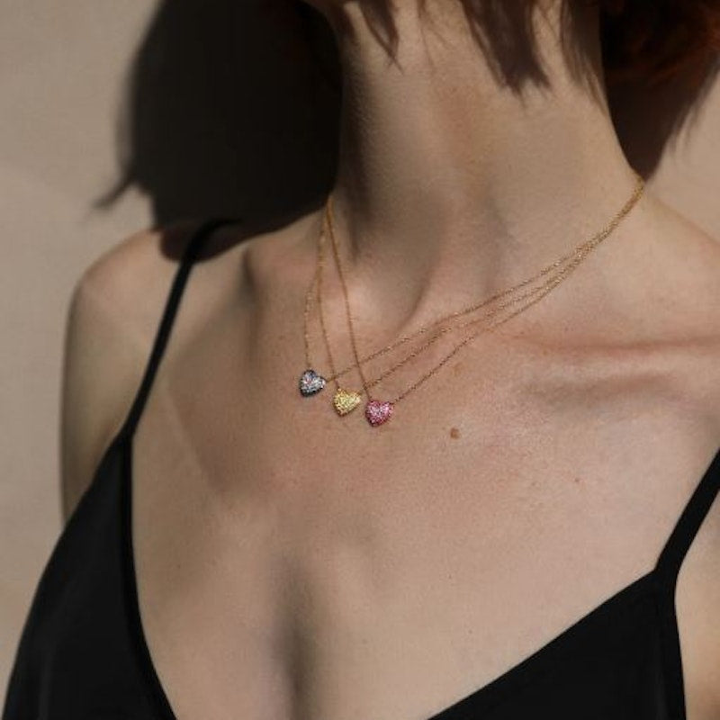 Emily P Wheeler Ombre Pink Sapphire Lucy Heart Necklace