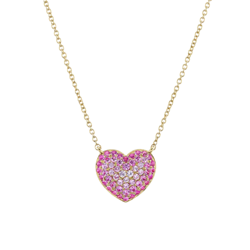 Emily P Wheeler Ombre Pink Sapphire Lucy Heart Necklace