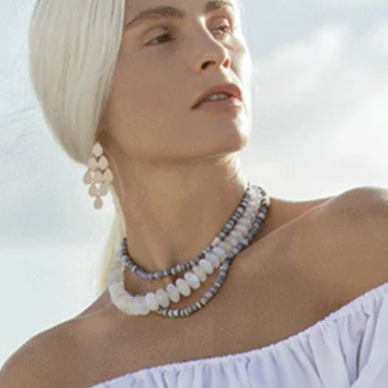 Jacquie Aiche Graduated Moonstone Beaded Necklace