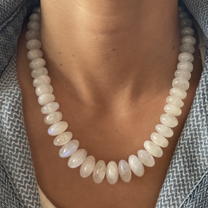 Jacquie Aiche Graduated Moonstone Beaded Necklace