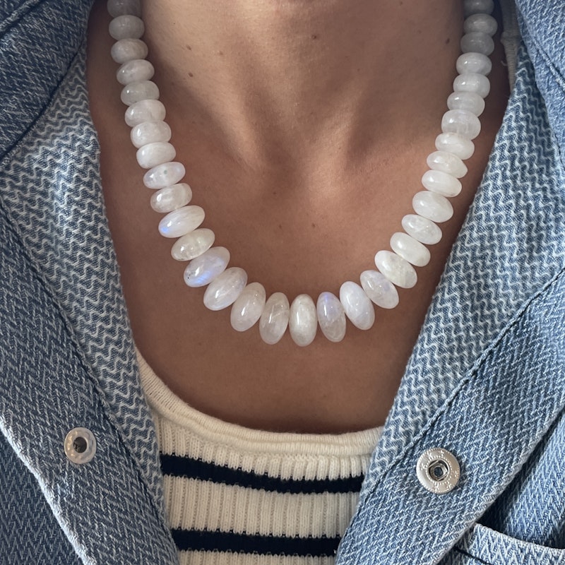 Jacquie Aiche Graduated Moonstone Beaded Necklace