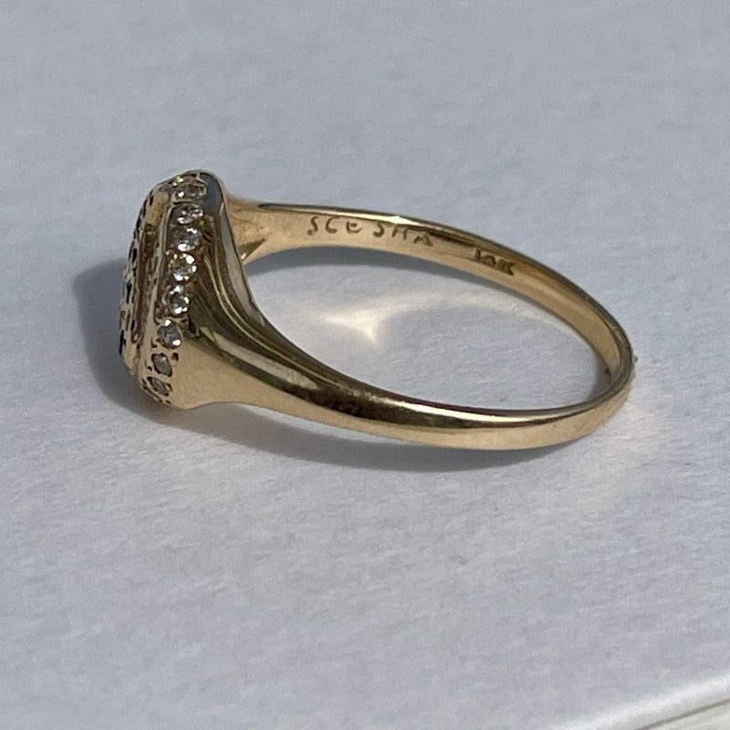Scosha 14k Yellow Gold Gemstone Yin-Yang Signet Ring